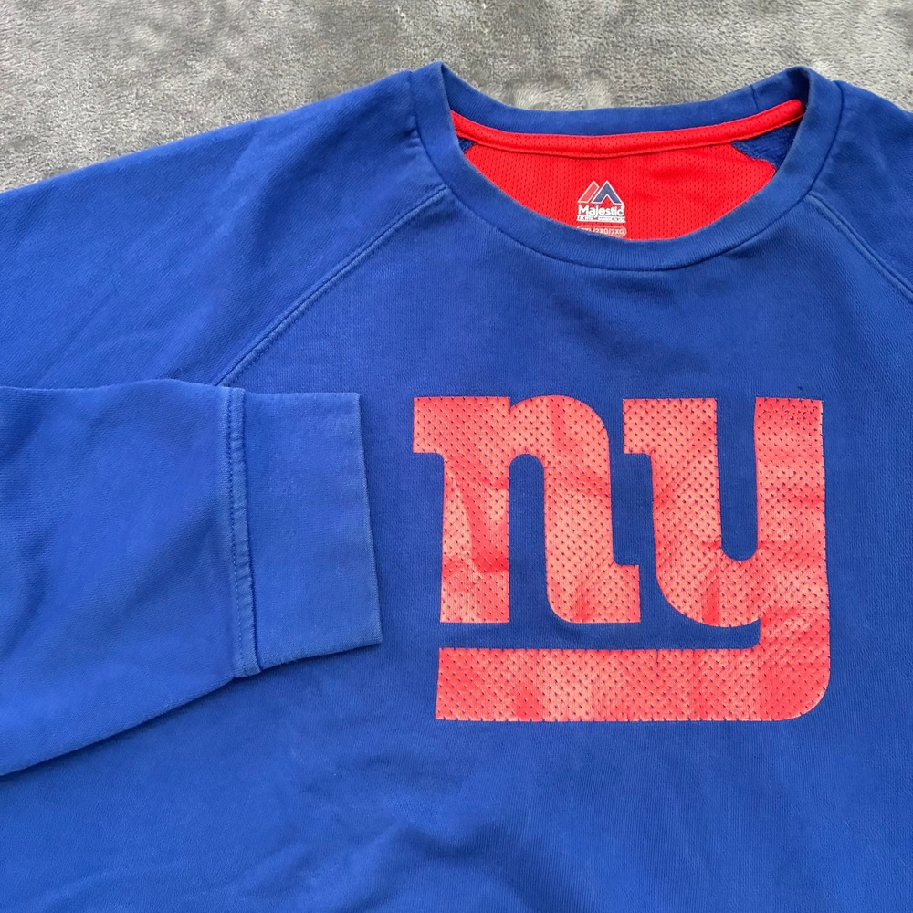 Majestic New York Giants Men's‎ 2XL NFL Crewneck Sweatshirt Blue Red